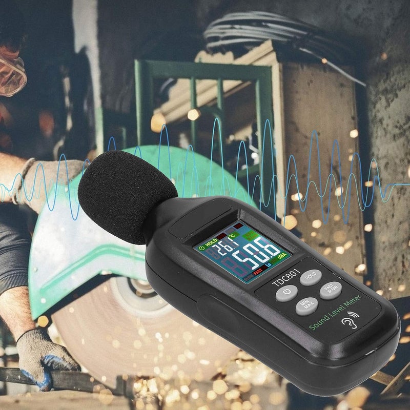 مقياس مستوى الصوت الرقمي، جهاز اختبار الضوضاء، شاشة LCD من PVC، مقياس الديسيبل للمنزل - Image 4