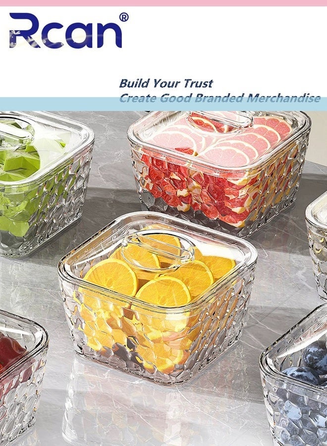 ركان صينية تقديم الوجبات الخفيفة مع غطاء، مجموعة من 6 حاويات تقديم الحلوى والمكسرات الشفافة مع رف معدني، طبق مقبلات بلاستيكي، منظم تخزين المخللات، أوعية عرض الطعام للخضروات والحلوى والفواكه - Image 2