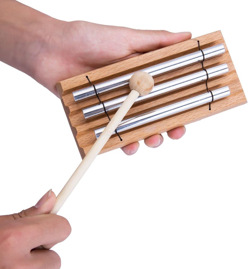 Mihey جرس ثلاثي النغمات للتأمل والراحة وتخفيف التوتر والقلق وشفاء الشاكرات لمعلمي اليوغا في الفصول الدراسية - Image 1