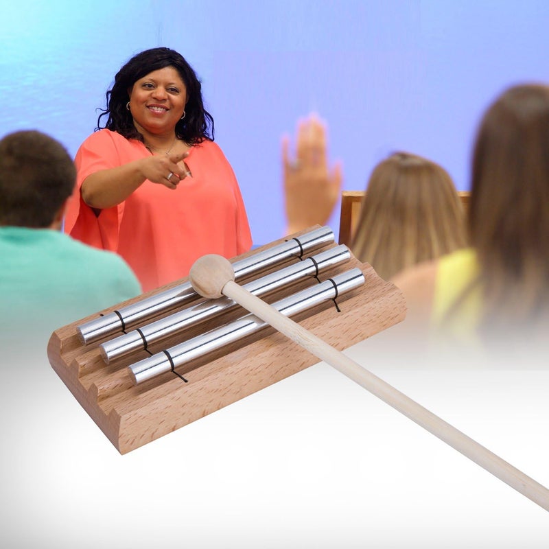 Mihey جرس ثلاثي النغمات للتأمل والراحة وتخفيف التوتر والقلق وشفاء الشاكرات لمعلمي اليوغا في الفصول الدراسية - Image 5