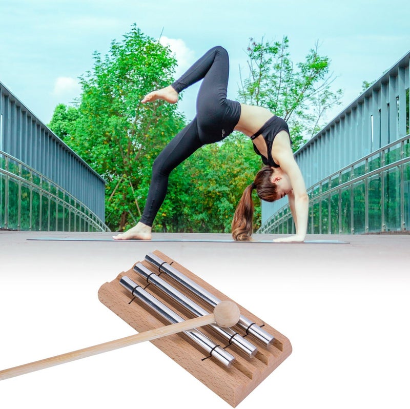 Mihey جرس ثلاثي النغمات للتأمل والراحة وتخفيف التوتر والقلق وشفاء الشاكرات لمعلمي اليوغا في الفصول الدراسية - Image 4