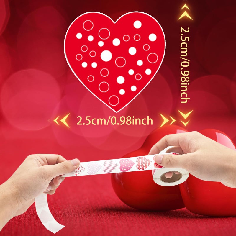 Zeptrix 500Pcs Red Heart Stickers for Kids Roll,1Inch Waterproof Valentine's Day Love Shape Stickers Decorations Wedding,Anniversaries,Craft Scrapbook Invitation Envelopes Boxes Cards Gift Tags Bags Labels - Image 2