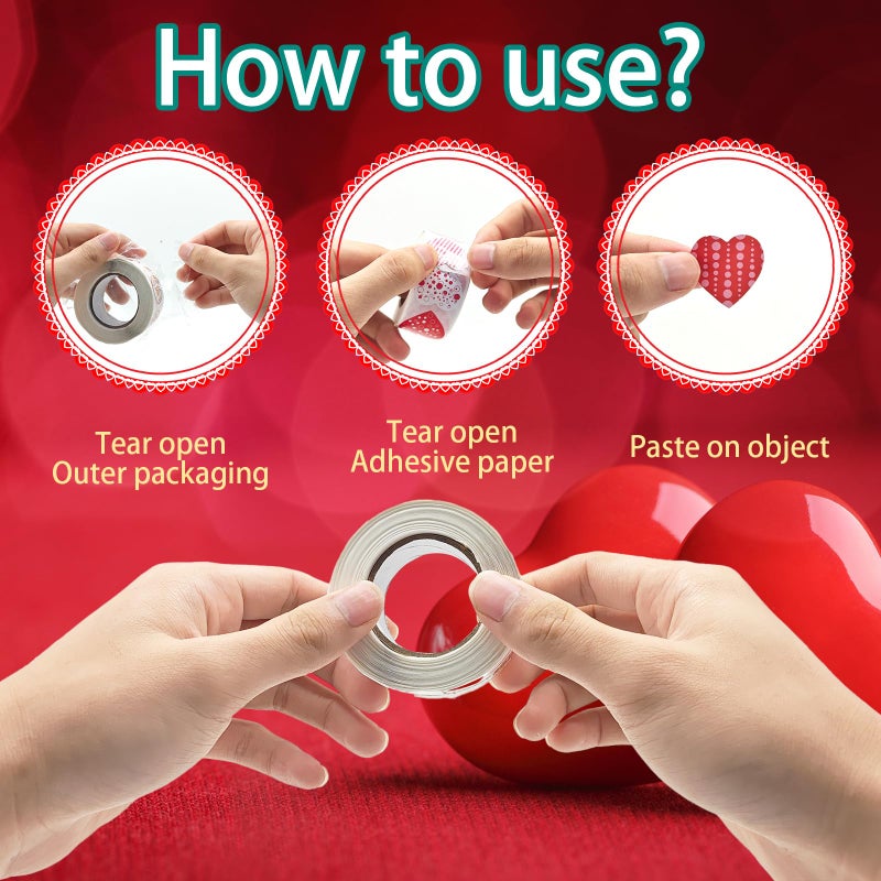 Zeptrix 500Pcs Red Heart Stickers for Kids Roll,1Inch Waterproof Valentine's Day Love Shape Stickers Decorations Wedding,Anniversaries,Craft Scrapbook Invitation Envelopes Boxes Cards Gift Tags Bags Labels - Image 3