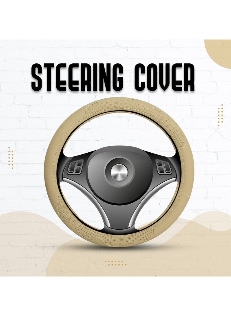 MOB Comfortable And Durable Car Steering Cover With Sleek PU Leather Better Grip - Image 1