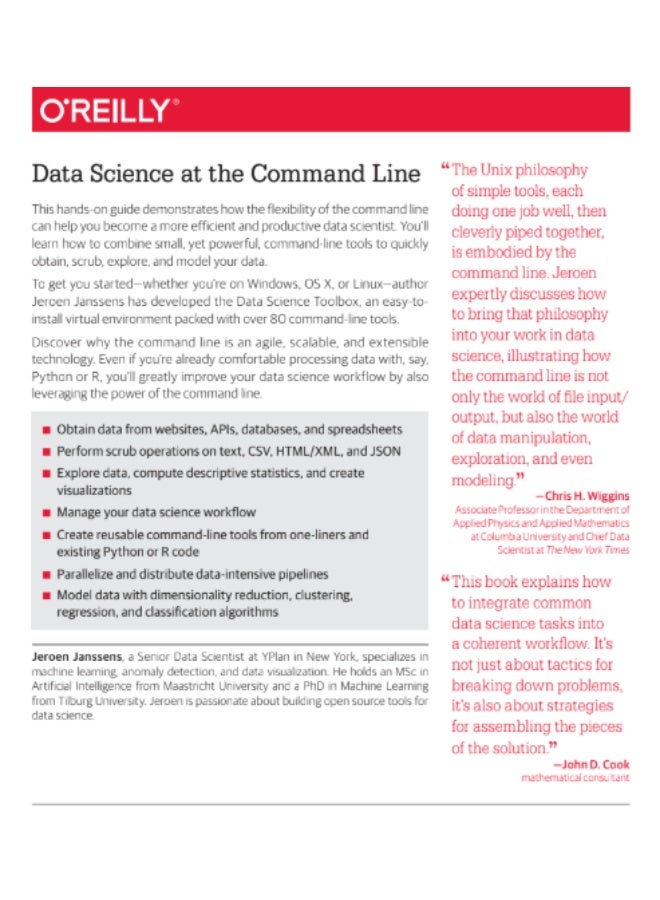 علوم البيانات من خلال سطر الأوامر – Data Science at the Command Line أسلوبًا قويًا ومرنًا لتحليل البيانات باستخدام أدوات بسيطة وفعّالة من خلال واجهة سطر الأوامر (Command Line). - Image 2