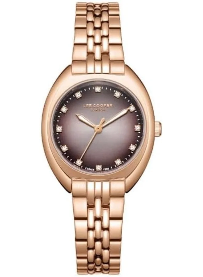 لي كوبر Women'S 2035 Movement Watch, Analog Display And Metal Strap - Lc07989.410, Black