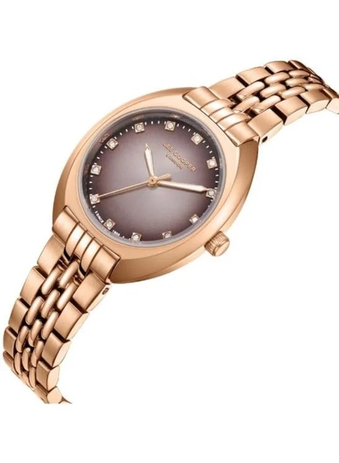لي كوبر Women'S 2035 Movement Watch, Analog Display And Metal Strap - Lc07989.410, Black
