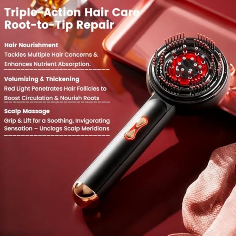 Electric Scalp Massage Comb, 3 in 1 Rechargeable Hair Oil Applicator Portable Waterproof Head Scrubber with Vibration Mode for Home Travel All Hair Types - Image 5