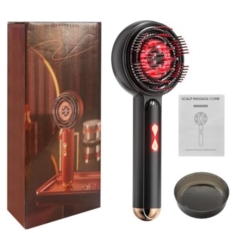 Electric Scalp Massage Comb, 3 in 1 Rechargeable Hair Oil Applicator Portable Waterproof Head Scrubber with Vibration Mode for Home Travel All Hair Types - Image 1