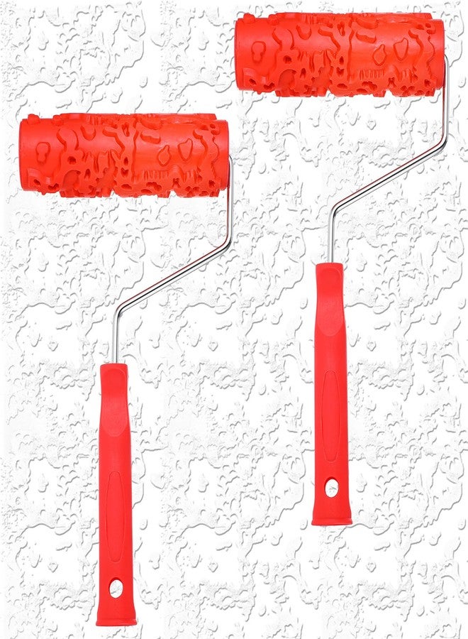 MBAIYO 2 Pcs 7'' Texture Roller, Rubber Pattern Paint Roller for Wall Drywall Ceiling Furniture Decoration Texture Roller for Drywall Mud Clay Concrete(EG323T) - Image 1