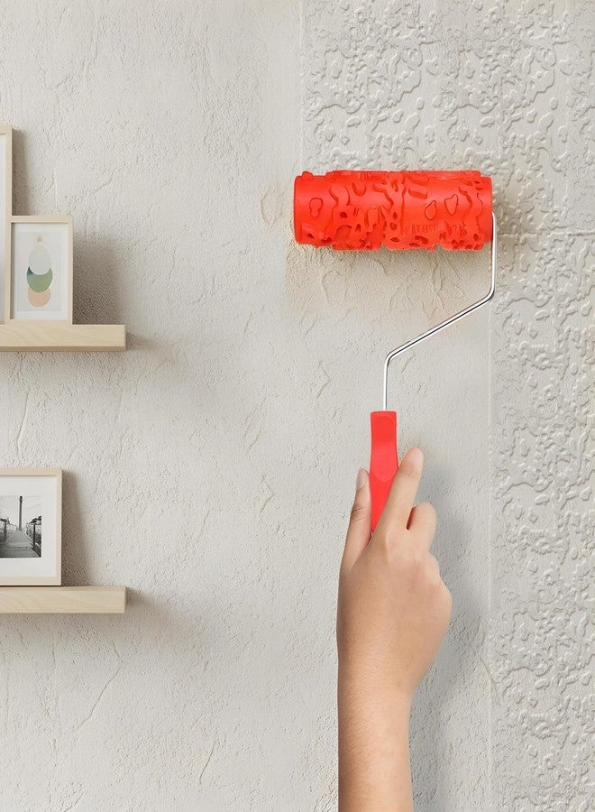 MBAIYO 2 Pcs 7'' Texture Roller, Rubber Pattern Paint Roller for Wall Drywall Ceiling Furniture Decoration Texture Roller for Drywall Mud Clay Concrete(EG323T) - Image 3