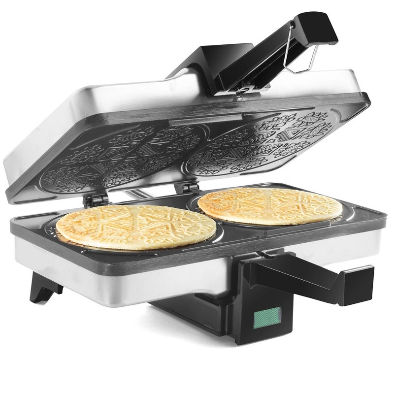 CucinaPro Krumkake Baker By Cucina Pro 100% Non Stick, Makes Two Krumkake Pizzelle-Like Cookies, Great for Cannoli Filling & Cones - Image 2