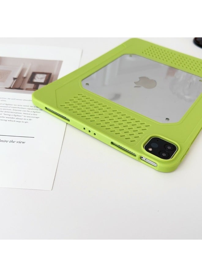 Generic - Solid Color 2024PRO13 Flat Protective Cover Perforated TPU Acrylic 11 Inch Anti-fall Protective Shell-Color:White Ice Blue-Applicable Models:2024PRO13 - Image 1