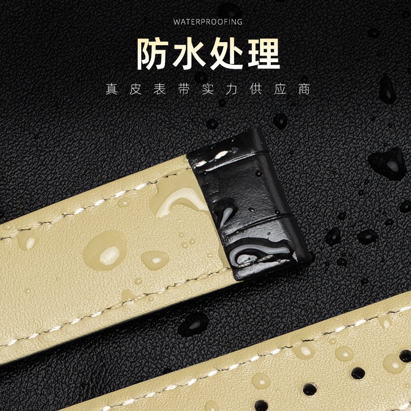 Factory wholesale double-sided leather strap first layer cowhide metal pin buckle men's and women's leather watch chain accessories square buckle - Image 4