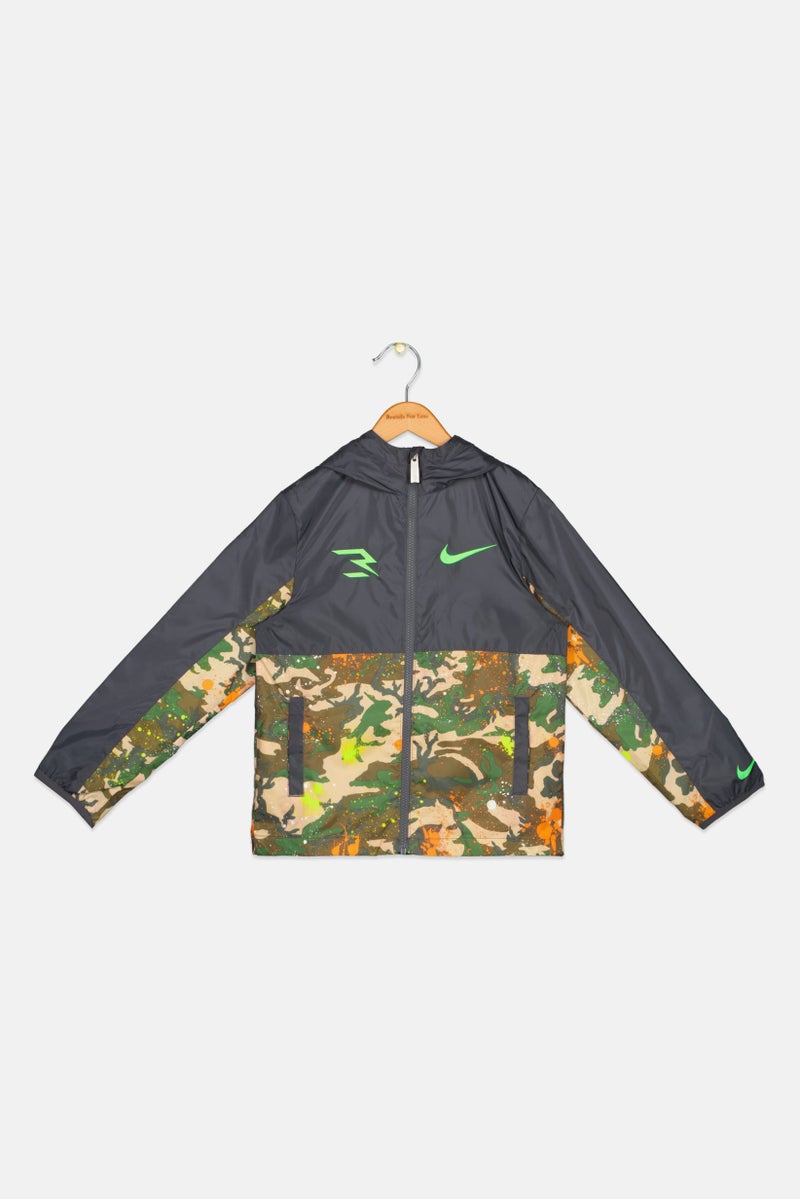 Nike جاكيت تدريب كاموفلاج رياضي للأطفال من نايك 3 براند بواسطة راسل ويلسون، متعدد الألوان - Image 1