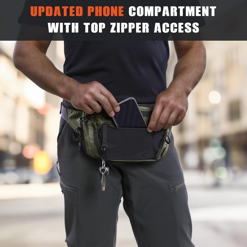 واتاغو VOTAGOO حقيبة خصر تكتيكية، حقيبة خصر للحمل المخفي حزام خصر قابل للتعديل حقيبة خصر تكتيكية حقيبة الورك اليومية للرجال للسفر والأنشطة الخارجية والجري - Image 5