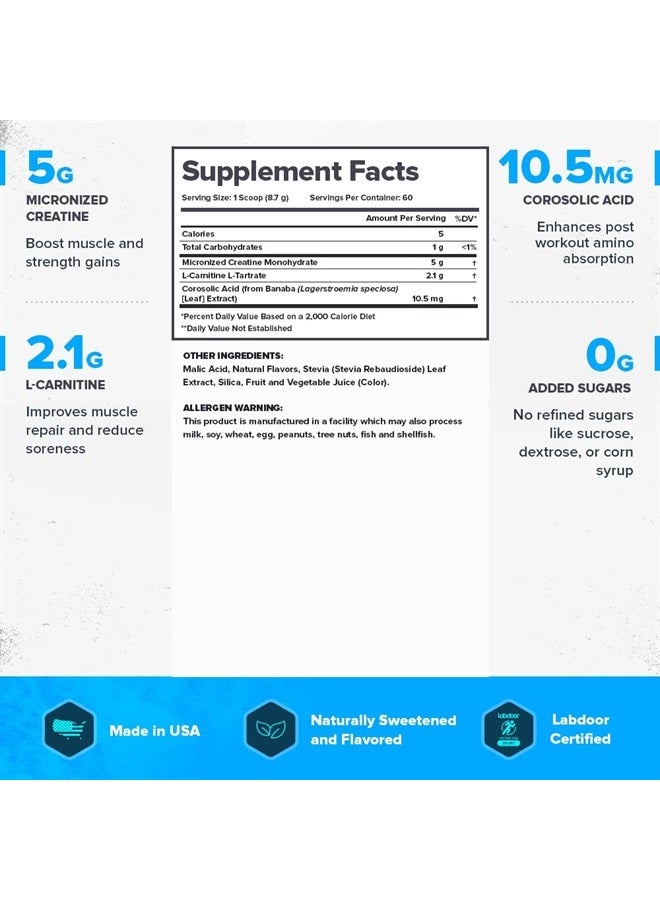 Legion Recharge Post Workout Supplement - All Natural Muscle Builder & Recovery Drink with Micronized Creatine Monohydrate Naturally Sweetened & Flavored, (Strawberry Kiwi, 60 Serving)  - Image 2