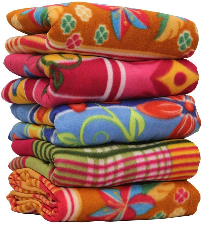 Goyal's Printed Fleece Single Bed All Season Blanket/Comforter/Dohar 250TC, 58x88 Inch - Pack of 5 - Image 1