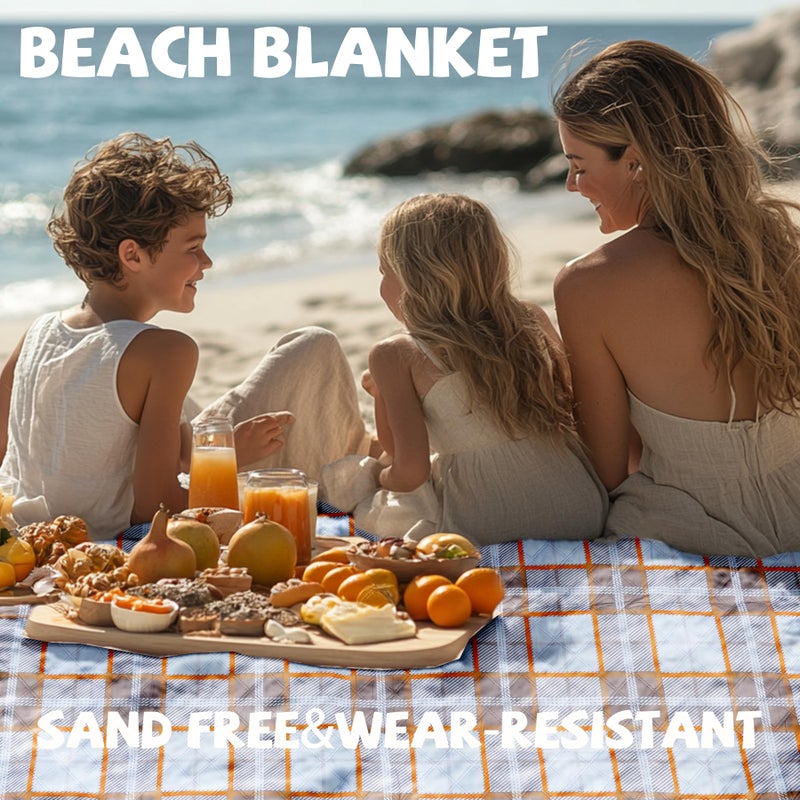 Bobo GrillKing Extra Large Picnic Blankets Lightweight 80x80 Oversized Waterproof Sandproof Outdoor Beach Blanket Camping Grass Mat Vaction Essential Park Accessories Grass Garden Must Have Ground Backyard Supplies - Image 4