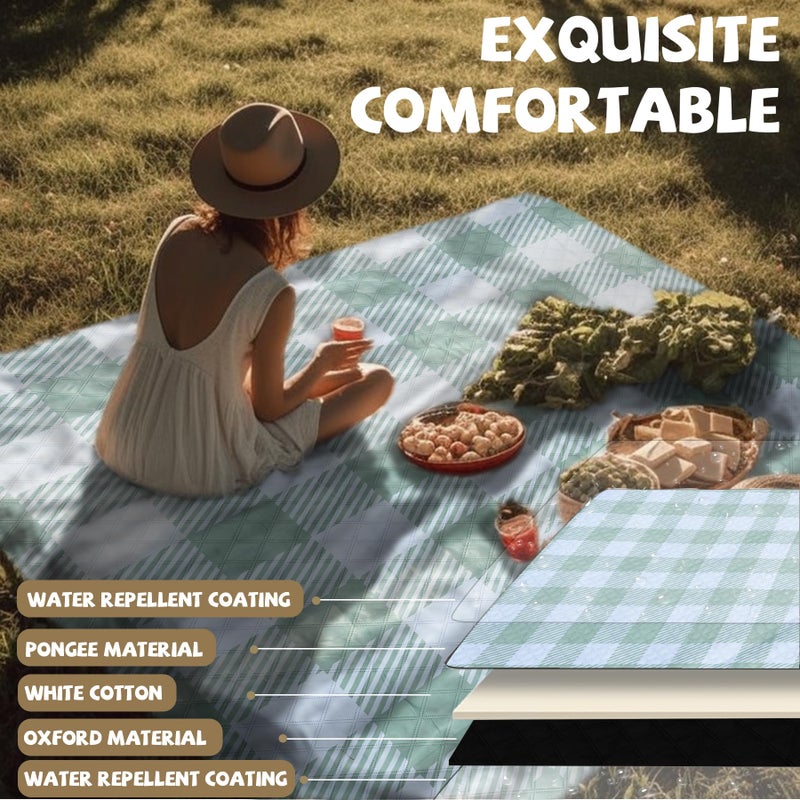 Bobo GrillKing Extra Large Picnic Blankets Lightweight 80x80 Oversized Waterproof Sandproof Outdoor Beach Blanket Camping Grass Mat Vaction Essential Park Accessories Grass Garden Must Have Ground Backyard Supplies - Image 5