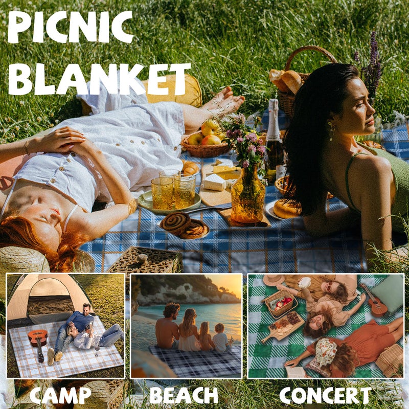 Bobo GrillKing Extra Large Picnic Blankets Lightweight 80x80 Oversized Waterproof Sandproof Outdoor Beach Blanket Camping Grass Mat Vaction Essential Park Accessories Grass Garden Must Have Ground Backyard Supplies - Image 3
