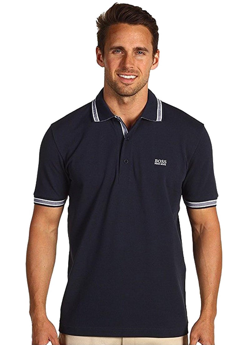 BOSS Green Men's Paddy Polo Shirt, Navy, S - Image 1