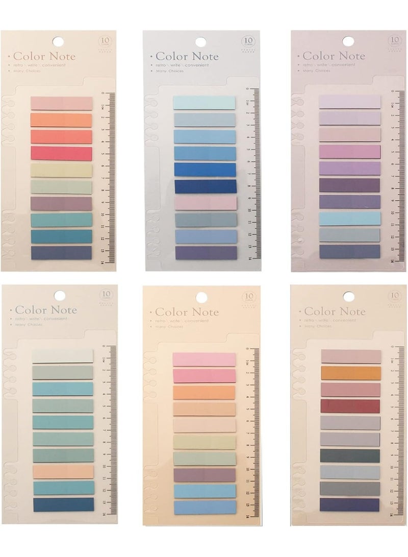 1200 قطعة من علامات التبويب اللاصقة اللاصقة علامات تبويب الفهرس اللاصقة مع مسطرة ناعمة شفافة 6 مجموعات علامات تبويب لاصقة لوضع علامات على الصفحات المصنفة دفاتر الملفات المصنفة مستلزمات مكتبية