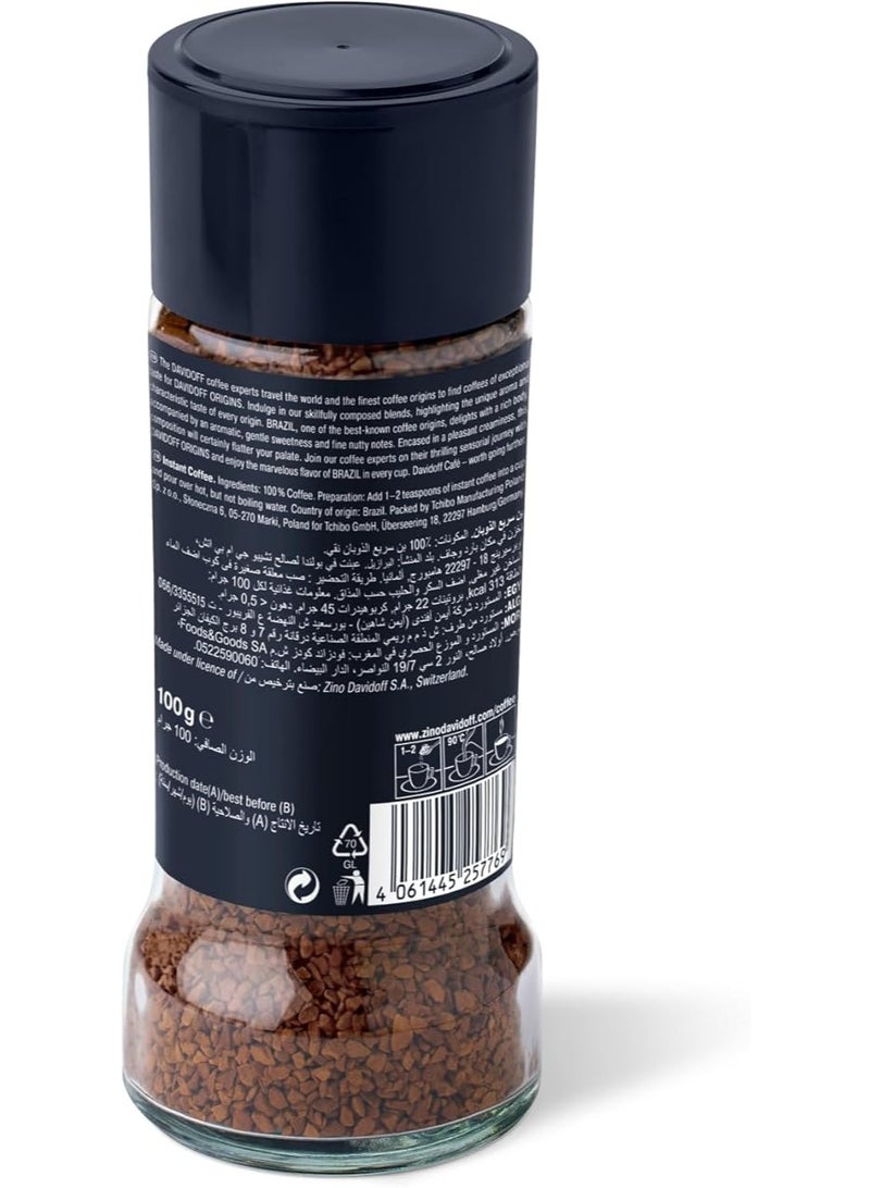 دافيدوف مسحوق قهوة دافيدوف أوريجينز بنكهة برازيلية سريعة التحضير 100 غرام - Image 2