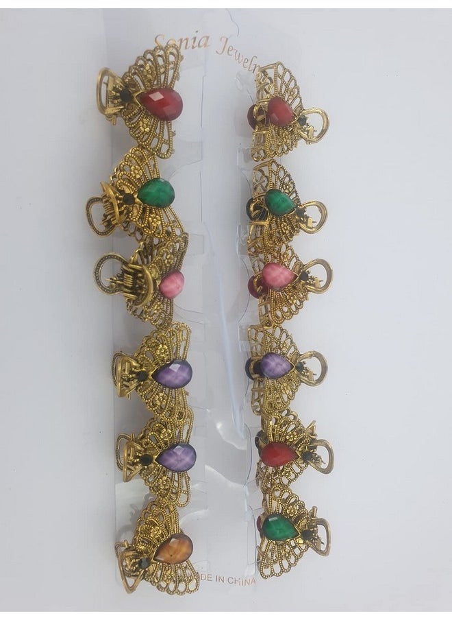 DHAVESAI Dhavesai m.j Metal Multi Design Hair Claw Clips,Catch Banana Clips,Clamp Hair Accessories for Girls Women small size pack of 2 (Multi color and Design as Per availability)  - Image 1