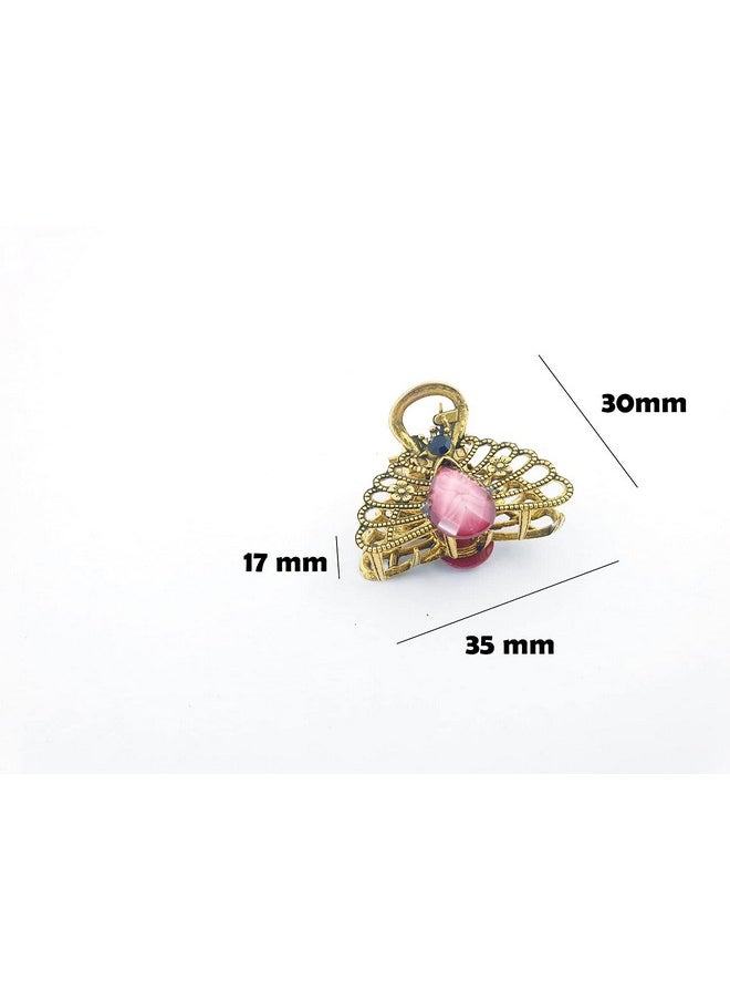 DHAVESAI Dhavesai m.j Metal Multi Design Hair Claw Clips,Catch Banana Clips,Clamp Hair Accessories for Girls Women small size pack of 2 (Multi color and Design as Per availability)  - Image 3