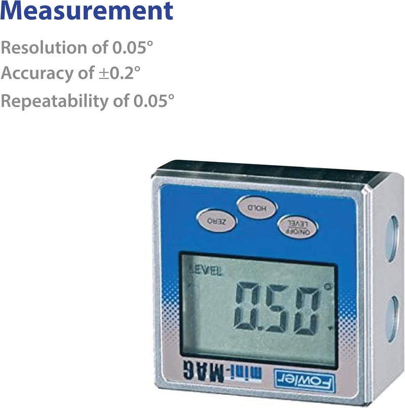 Fowler Mini-MAG Protractor with 360 Maximum Measurement and 0.05 Repeatability - Image 2