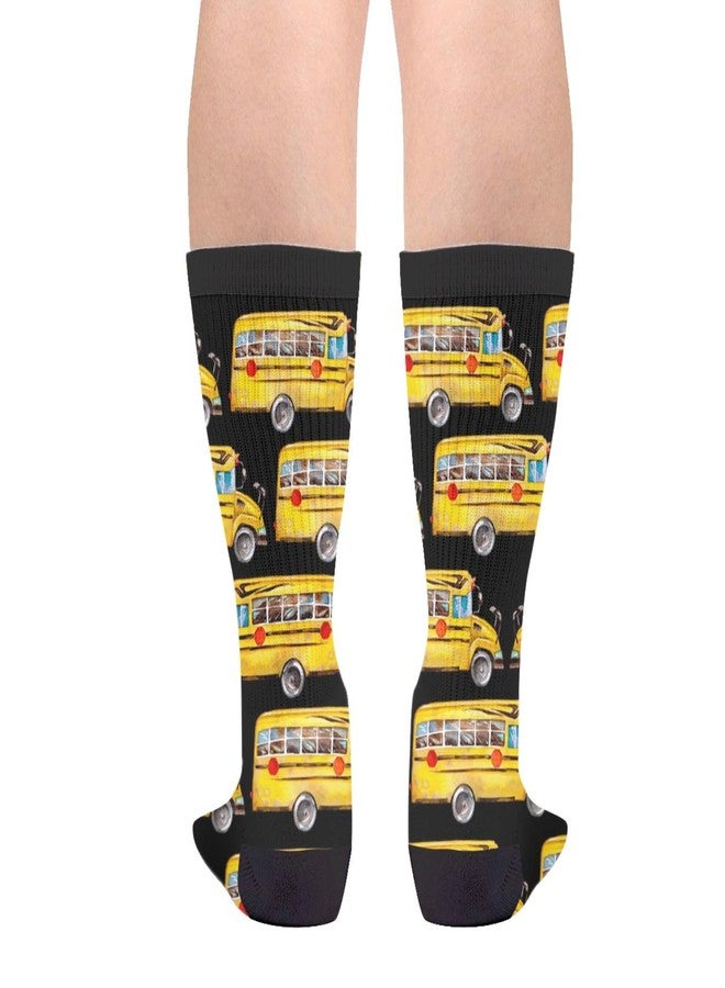 MOLIAN جوارب موليان للجنسين بتصميم مرح وجريء، جوارب صفراء على شكل حافلة مدرسية - Image 2