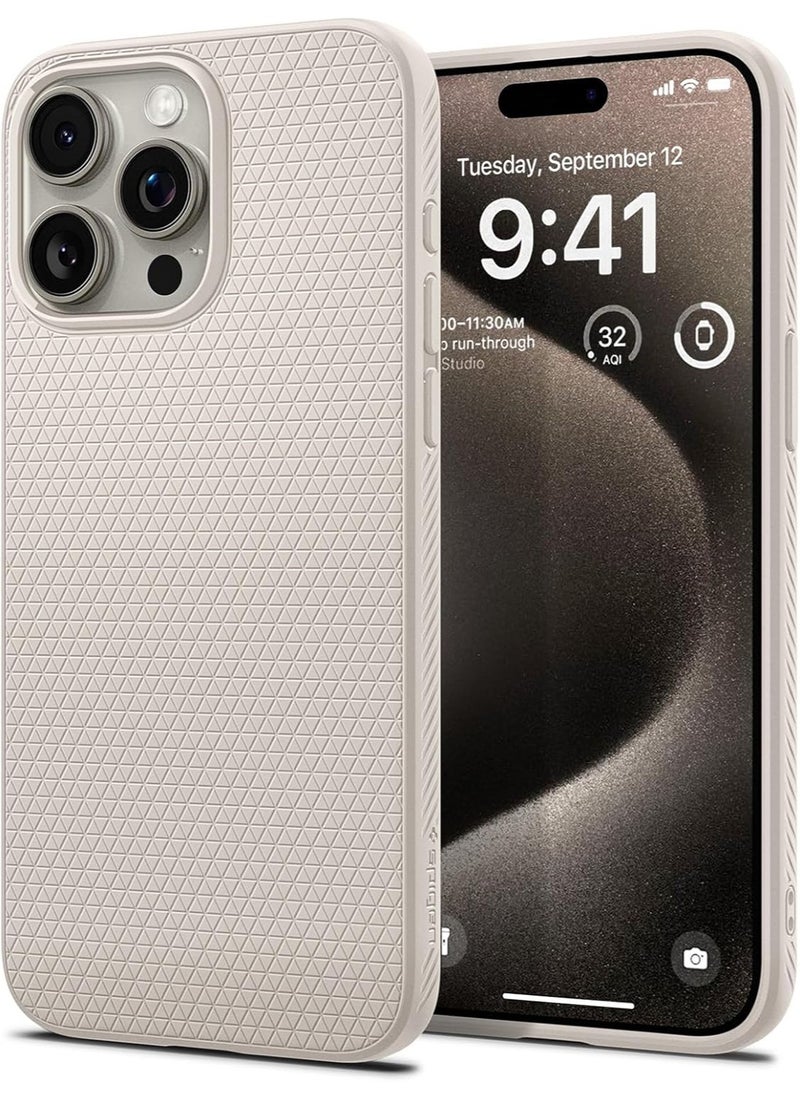 Spigen - Liquid Air for iPhone 15 Pro Case Cover - Natural Titanium - Image 1