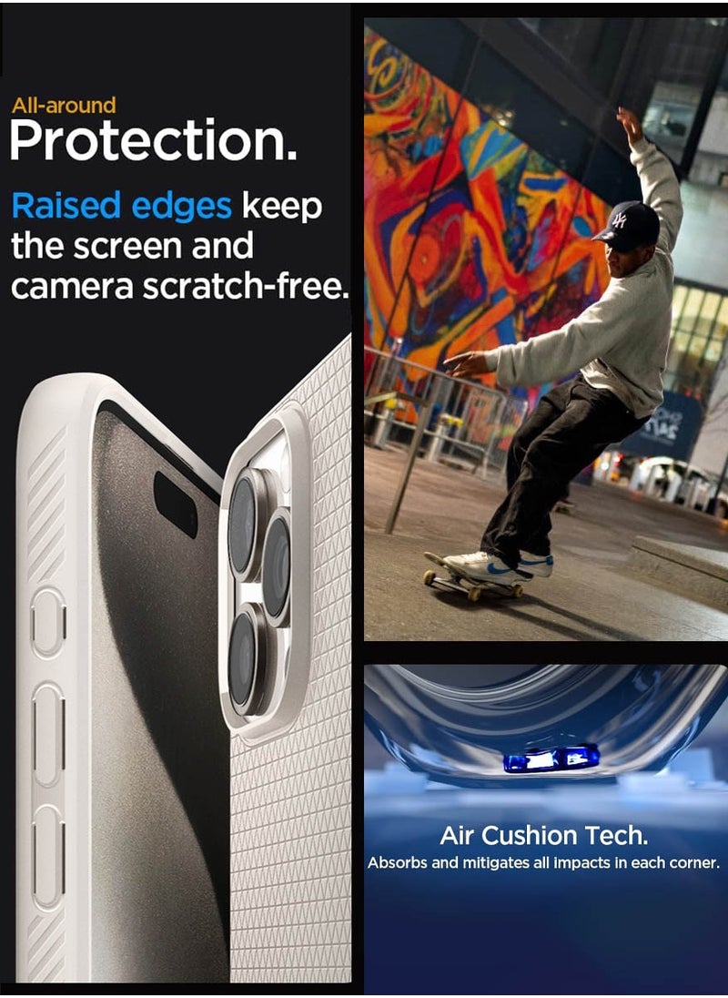 Spigen - Liquid Air for iPhone 15 Pro Case Cover - Natural Titanium - Image 1