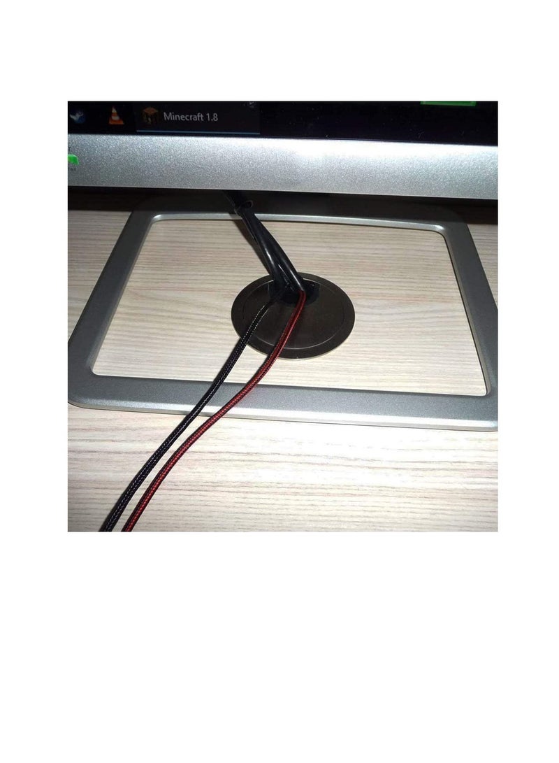 TALITARE Round Grommet in Cable Outlet Cover Grommet Table Wire Organizer with Hole Saw or Desk Table Cable Tidy Vigorous Desk Table Grommet Stainless Steel Cable Tidies Port Hole Covers  - Image 2
