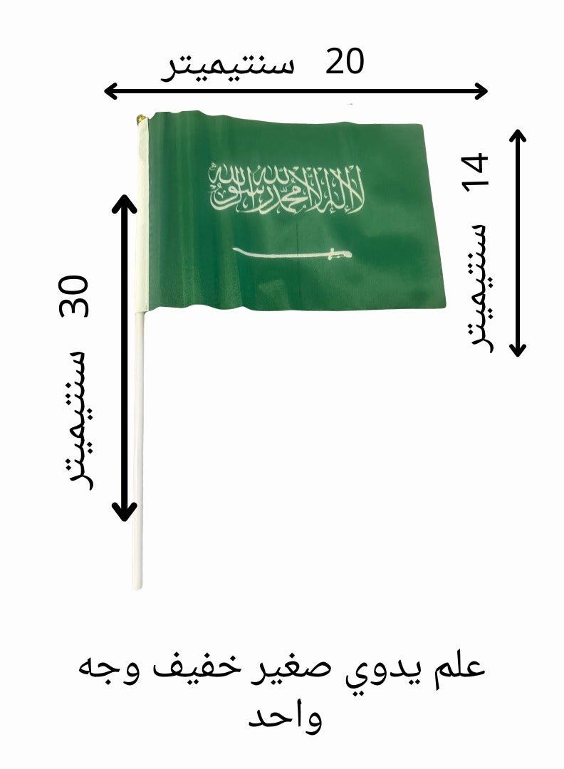12 Pcs Saudi Arabia Small Handheld Flags Single-Sided 20×14 cm with 30 cm Plastic Stick for National Day - Image 2