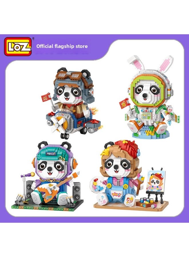 LOZ Li Zhi Xing Lion Lucky Cat Panda Small Particle Building Block Assembled Educational Toys Auspicious Ornaments Children's Gift-Color:8101 Panda Xiaosheng-Specifications:10.5*10.5*10.5 - Image 4