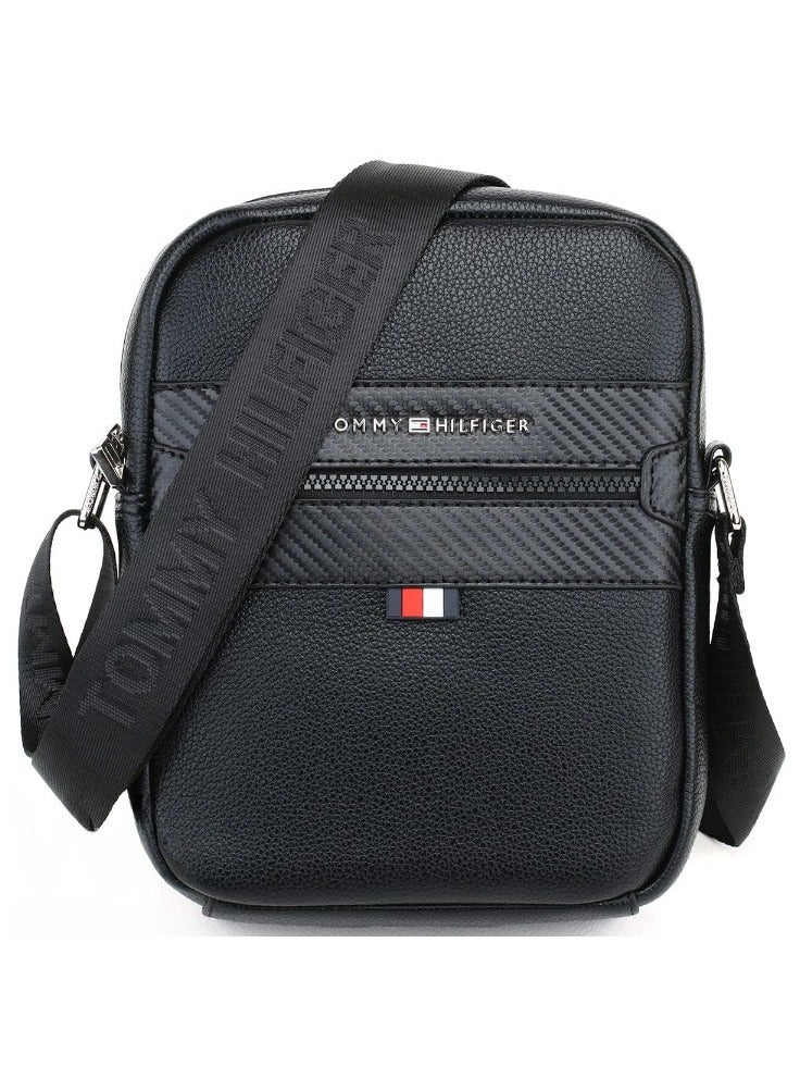 Tommy Hilfiger Plus Black Leather Tommy Hilfiger Crossbody Messenger Men Bag  - Image 1