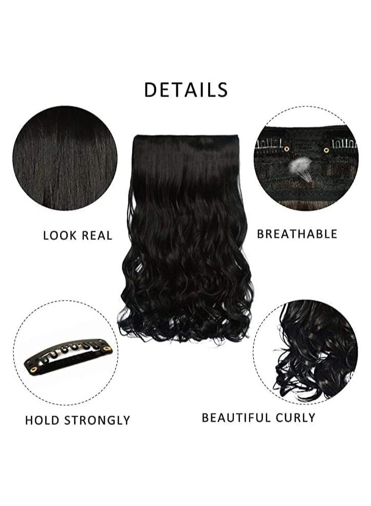 إستيل وصلة شعر لكامل الرأس قطعة واحدة طويلة ومستقيمة ومموجة مع 5 مشابك مناسبة للنساء والفتيات، اللون رقم 27 مستقيم - Image 3