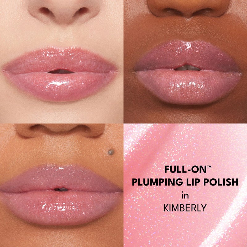 Buxom Full-On Plumping Lip Polish, Tinted Lip Plumper Gloss with Peptides & Vitamin E, High-Shine Lip Gloss that Nourishes, Vegan, AN Kimberly (Sheer Soft Pink Sparkle) - Image 3