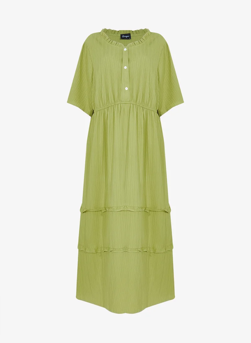 جينجر بلس فستان مكشكش بطبقات