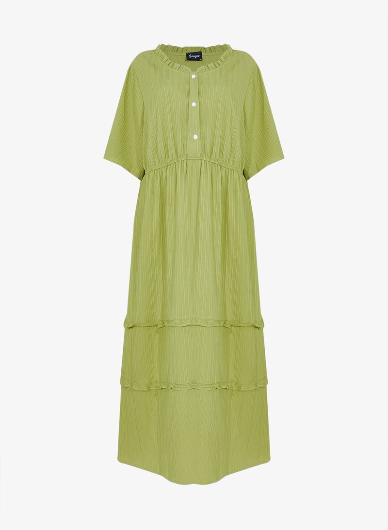 جينجر بلس فستان مكشكش بطبقات - Image 1