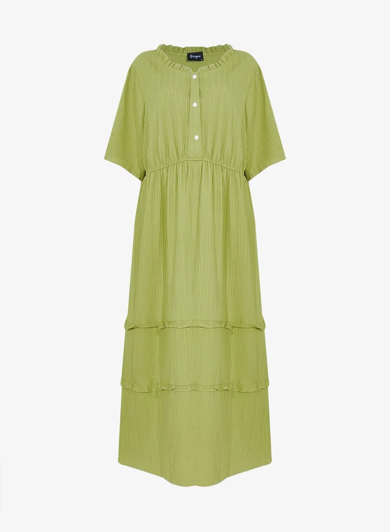 جينجر بلس فستان مكشكش بطبقات