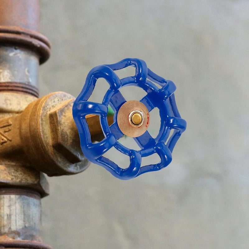 4pcs Cast Iron Faucet Valve Handles Replacement, Colored Square Hole 6mm X 6mm, Metal Water Spigot Wheel Handles for Outdoor Shutoff Valves - Image 5