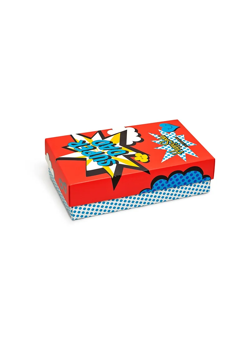 Happy Socks  3-Pack Super Dad Socks Gift Set  | Best Price UAE