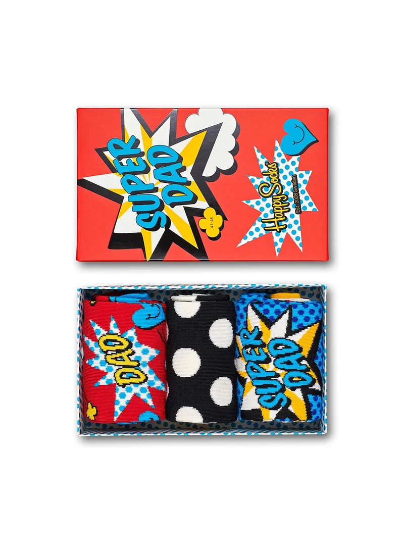 Happy Socks 3-Pack Super Dad Socks Gift Set