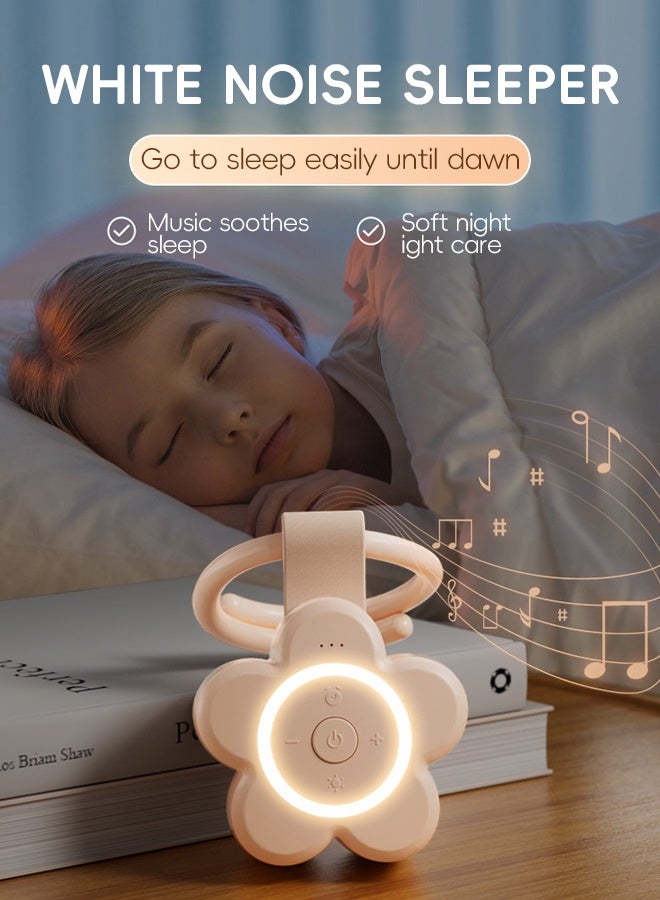 Soft Touch Portable Baby Sleep Soother White Noise Sound Machine for Baby with Night Light, 21 Soothing Sounds for Sleep, Time Function, Baby Shusher Machine for Indoor and Outdoor (Pink) - Image 3
