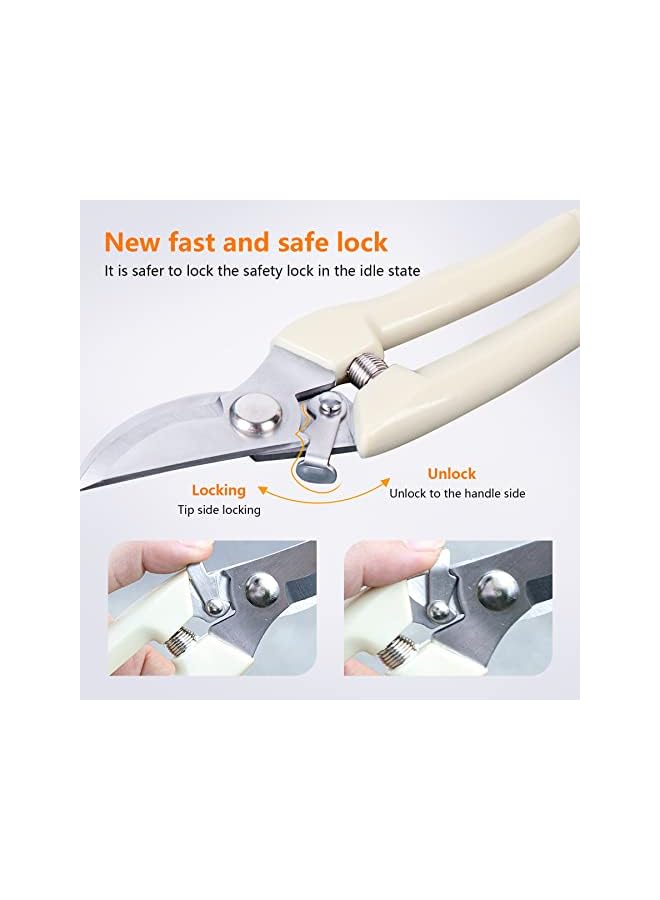 promass Garden Pruning Shears, Professional Bypass Pruner Hand Shears, Pruning Shears for Gardening, garden scissors, plant pruning shears for Cutting Flowers - Image 4