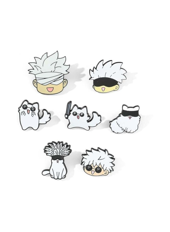 عام 7 قطع بروش جوجوتسو كايسن أنيمي، دبابيس جوجوتسو كايسن سبيكة ساتورو كوسبلاي للرجال - Image 1