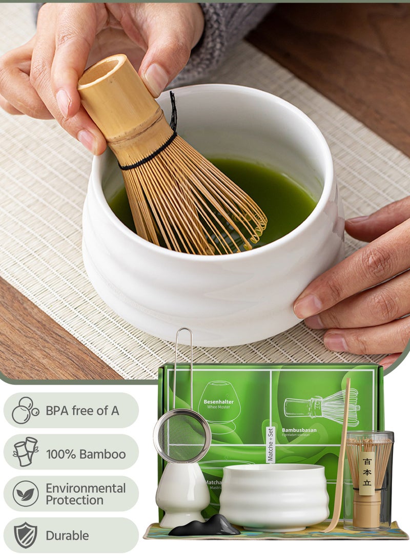 8 Piece Matcha Whisk Set Bamboo Matcha Tools for Stirring Matcha Tea - Image 2